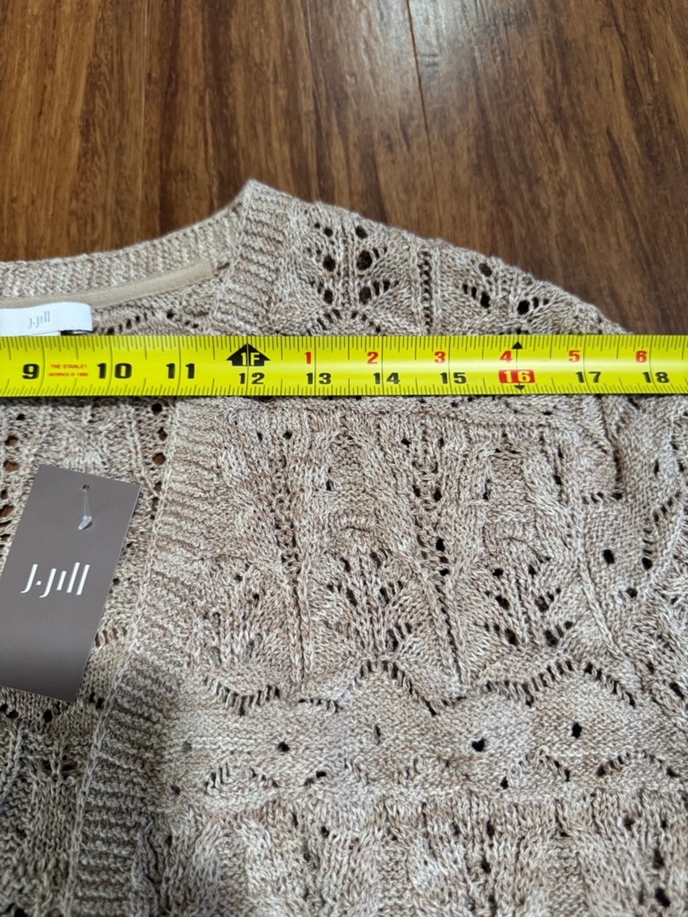 NEW J. Jill Women's Beige Lace Cardigan Size L Cotton Retail NWT $89 - Picture 5 of 15
